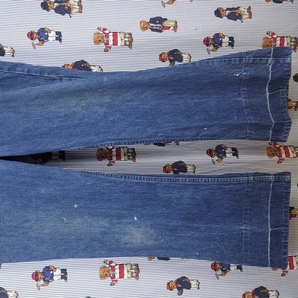 Vintage 60s 70s Levi's 646 orange tags hight waisted bellbottom flare jeans S 30 - Picture 4 of 8